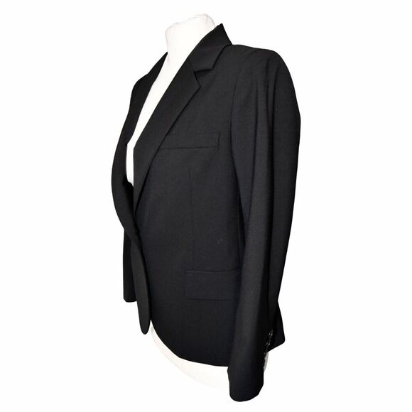 Theory Blazer Black Single Breasted Stretch Wool Suit Jacket Work Office Size 2 - Picture 6 of 7